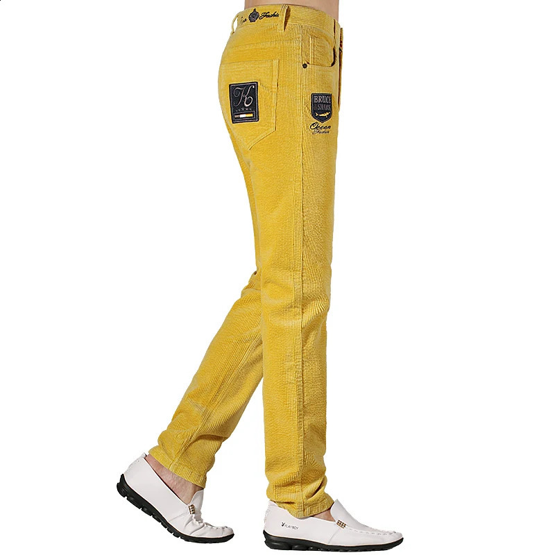 Winter Mens Blue Corduroy Trousers Comfortable Fashion Straight Stretch Mans Pants Heavy Cotton Top quality Big Size 40 240904