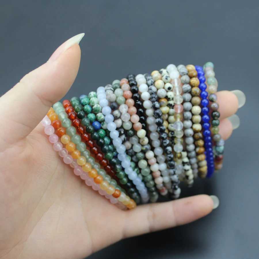 4mm Quartz Agate Bead Natural Stone Bead Bracelet Molten Rock Tiger Eye Black Agate Crystal Womens Yoga Treatment Chakra Jewelry W240913