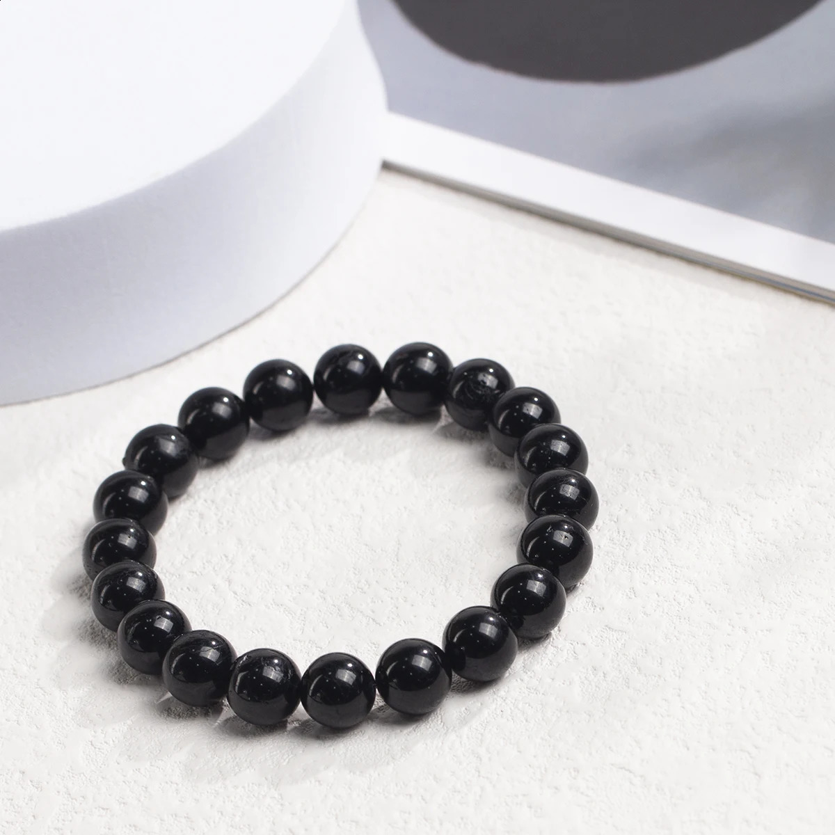 1Pcs Natural black tourmaline handmade beaded 6mm10mm personality bracelet neutral holiday gift to friends 240906