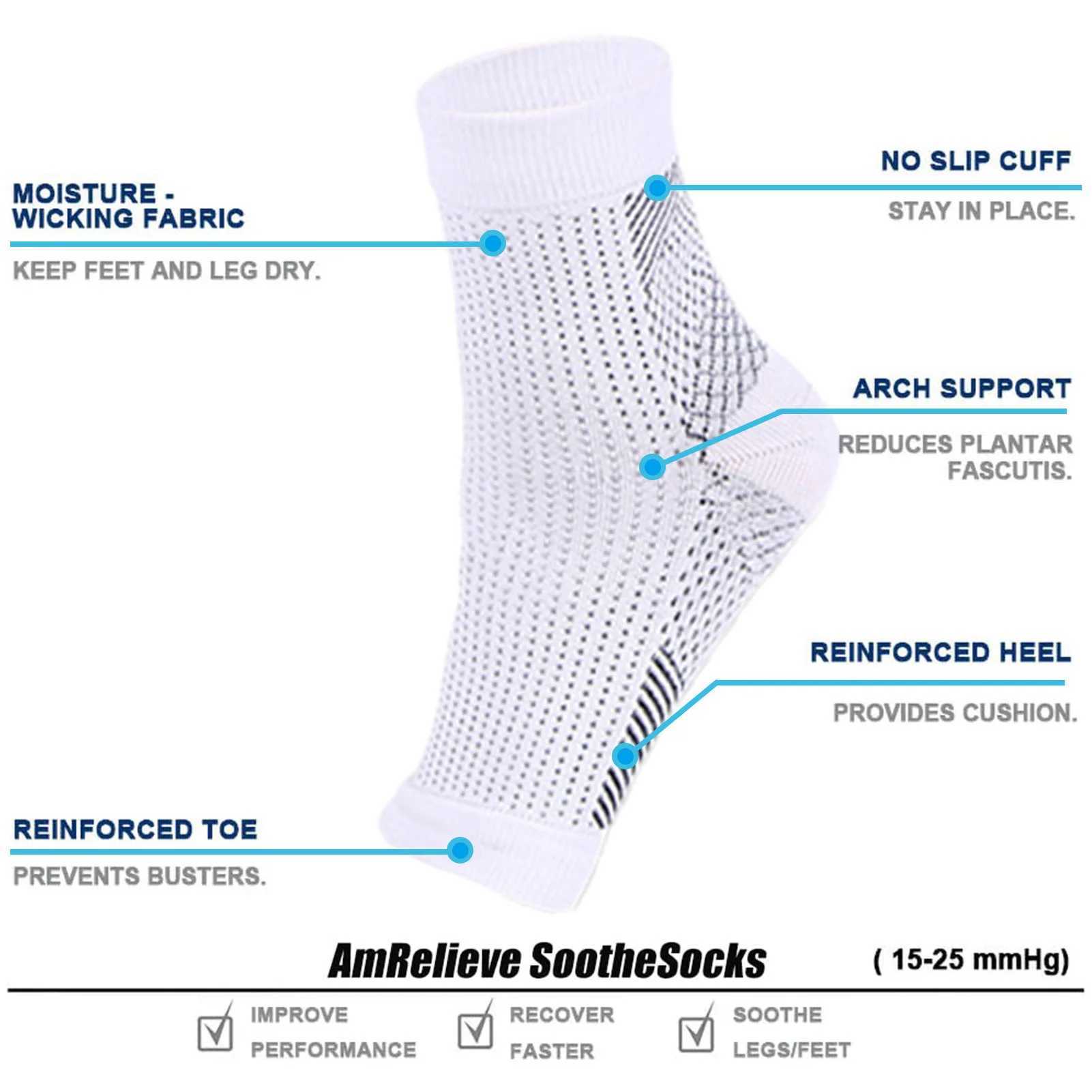 1 Pair Sports Ankle Brace Compression Socks Support Brace Sleeve Breathable Plantar Fasciitis Relief Socks Foot Protective Gear Y240913