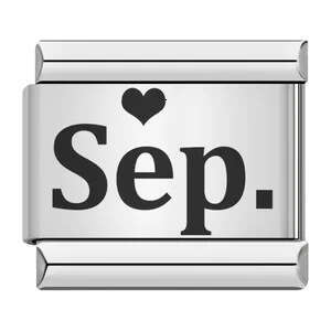 December English Simplified Pattern Italian Module Titanium Steel Laser Carving Italian Charm Links Stainless Steel Fit 9Mm Bracelet Jewelry DIY Makin