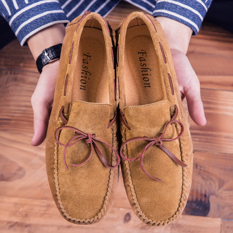 Designer Suede Leather Men Boat Shoes Comfortable Soft Mens Loafers Moccasins Italian Fashion Driving Shoes Big Size 38-47