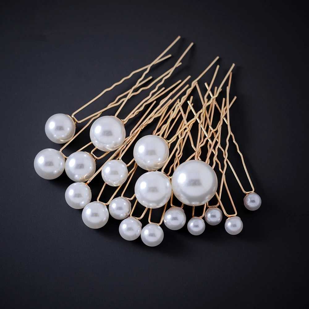 Fashion Metal U Shape Pearl Hairpin Clips Wedding Bridal Updo Ornaments Ancient Costume Modeling Hair Jewelry Accessories GiftsX240913