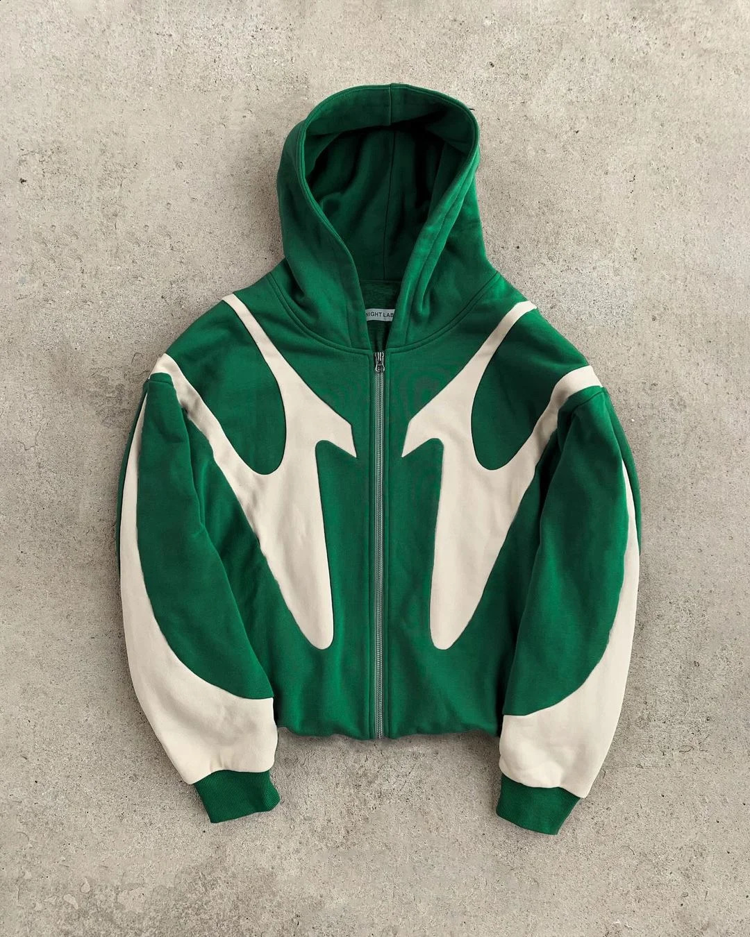 Irregular splicing foam print retro zipper hooded sweatshirt trendy casual loose simple couple cardigan niche n jacket 240912
