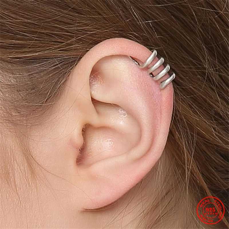 MKENDN Gothic Style Ear Cuffs Simple Clip Earrings for Women Climbers No Piercing Fake Cartilage Earring 925 Sterling SilverX240913