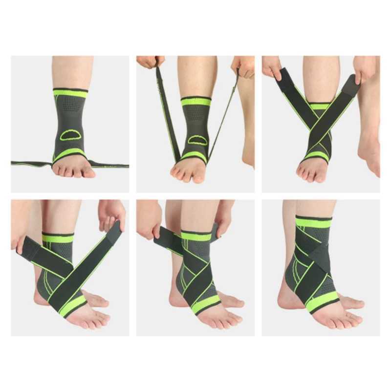 1 PC Sports Ankle Brace Compression Strap Sleeves Support 3D Weave Elastic Bandage Foot Protective Gear Gym Fitness Y240913