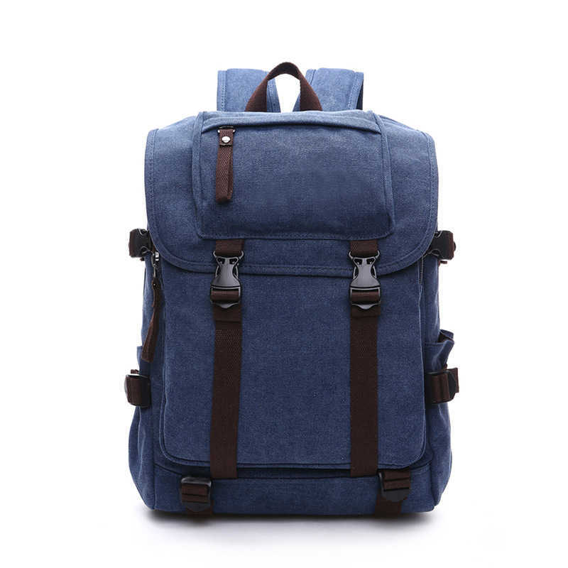 Canvas bag fashion color matching women's Canvas Backpack college style women's backpack 240915