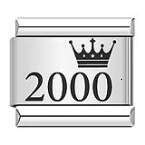 Crown Year Pattern Module Titanium Steel Laser Carving Italian Bracelet Italian Charm Links Stainless Steel Fit 9mm Bracelet Jewelry DIY Making Gifts