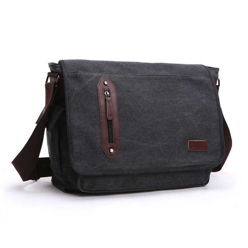 Straight canvas shoulder bag, men's crossbody bag, casual student backpack 240915