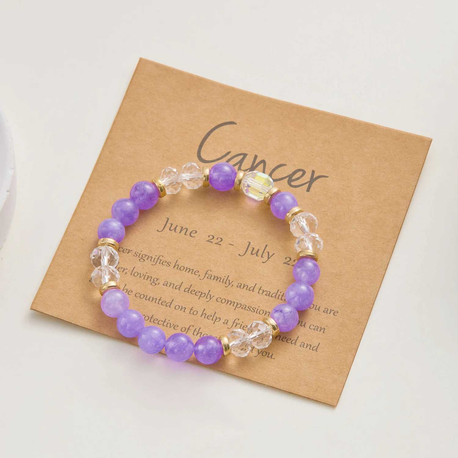 12 Zodiac Signs Beaded Bracelet Women Cancer Virgo Leo Colored Crystal Natural Stone Handmade Bracelet Jewelry W240913