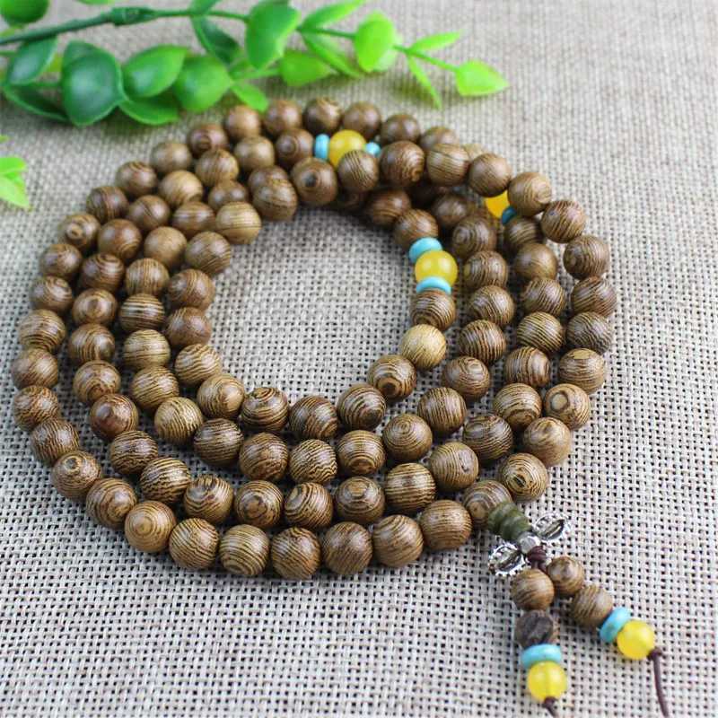 Authentic African wooden bracelet beads 12-20mm sandalwood prayer beads wholesale mens jewelry elastic thread 0314 W240913