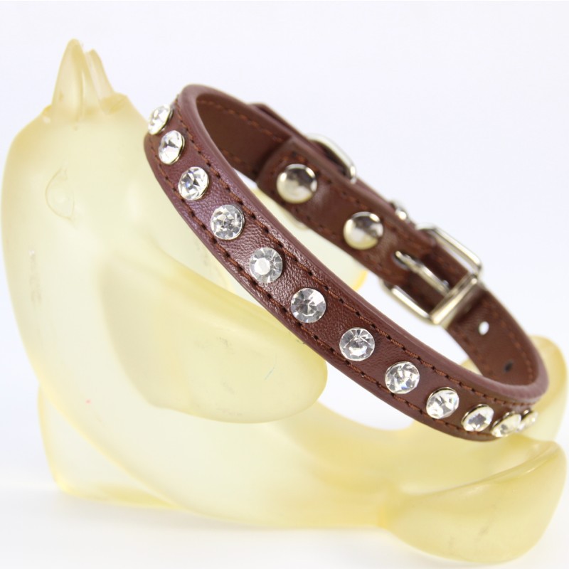 Rhinestone pet collar dog neck PU leather dog leash Rhinestone neck neck