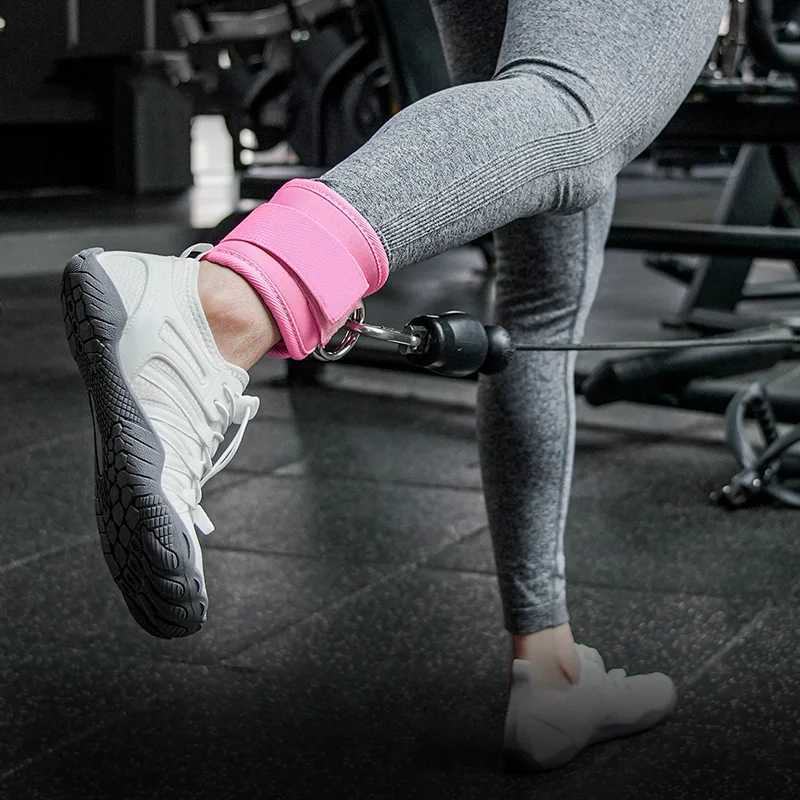Gym Ankle Straps Double D-Ring Adjustable Neoprene Padded Cuffs Ankle Weight Leg Training Brace Support Sport Safety Abductors Y240913