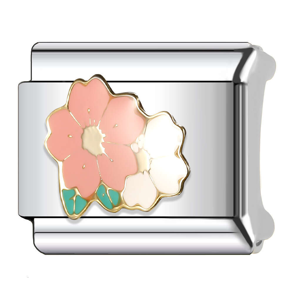 2024 Women's Gift Fit 9mm Stainless Steel Italian Charms Bracelet Links Beads Bracelet DIY Enameld Hand Decoration Italian Style Classic Pattern