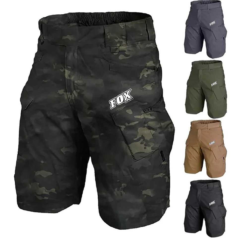 Fox Cycling Team Mens Tactical Shorts Bicycle Clothing Waterproof and Breathable Cargo Bicycle Shorts MTB Trouser Cut Velo Homme W240913