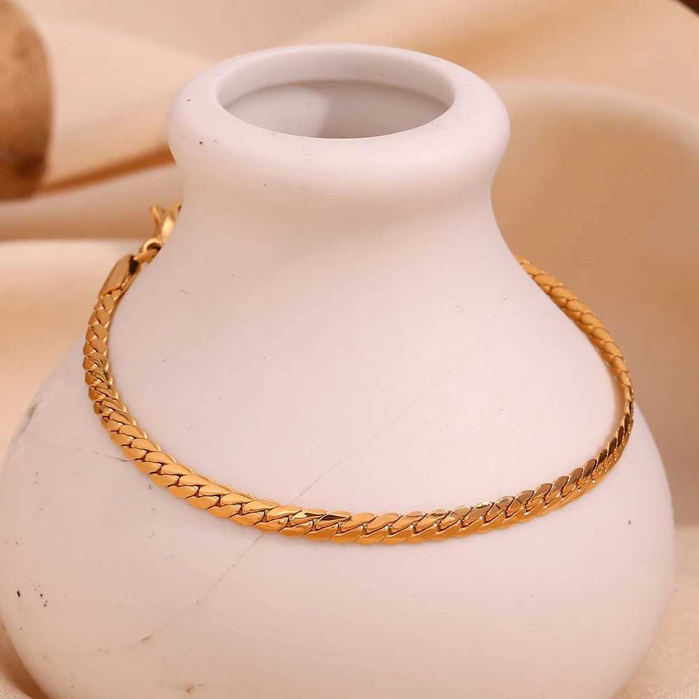 New In Minimalist Encrypted NK Chain 18K Gold Plated Bracelet High-End Stainless Steel Waterproof Daily Jewelry WomanX240913