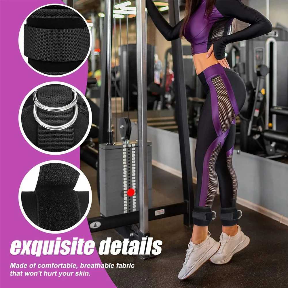 Sports Ankle Strap for Cable Machines Enhanced Booty Glute Leg Gym Ankle Cuff for Kickbacks Adjustable D-Ring Support Cuffs Y240913