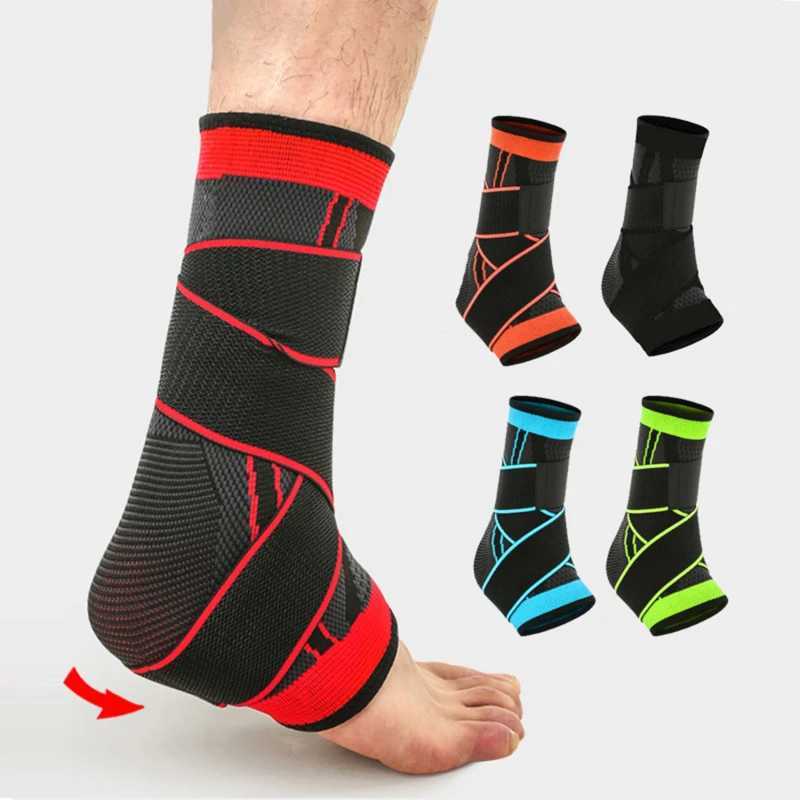 1 PC Sports Ankle Brace Compression Strap Sleeves Support 3D Weave Elastic Bandage Foot Protective Gear Gym Fitness Y240913