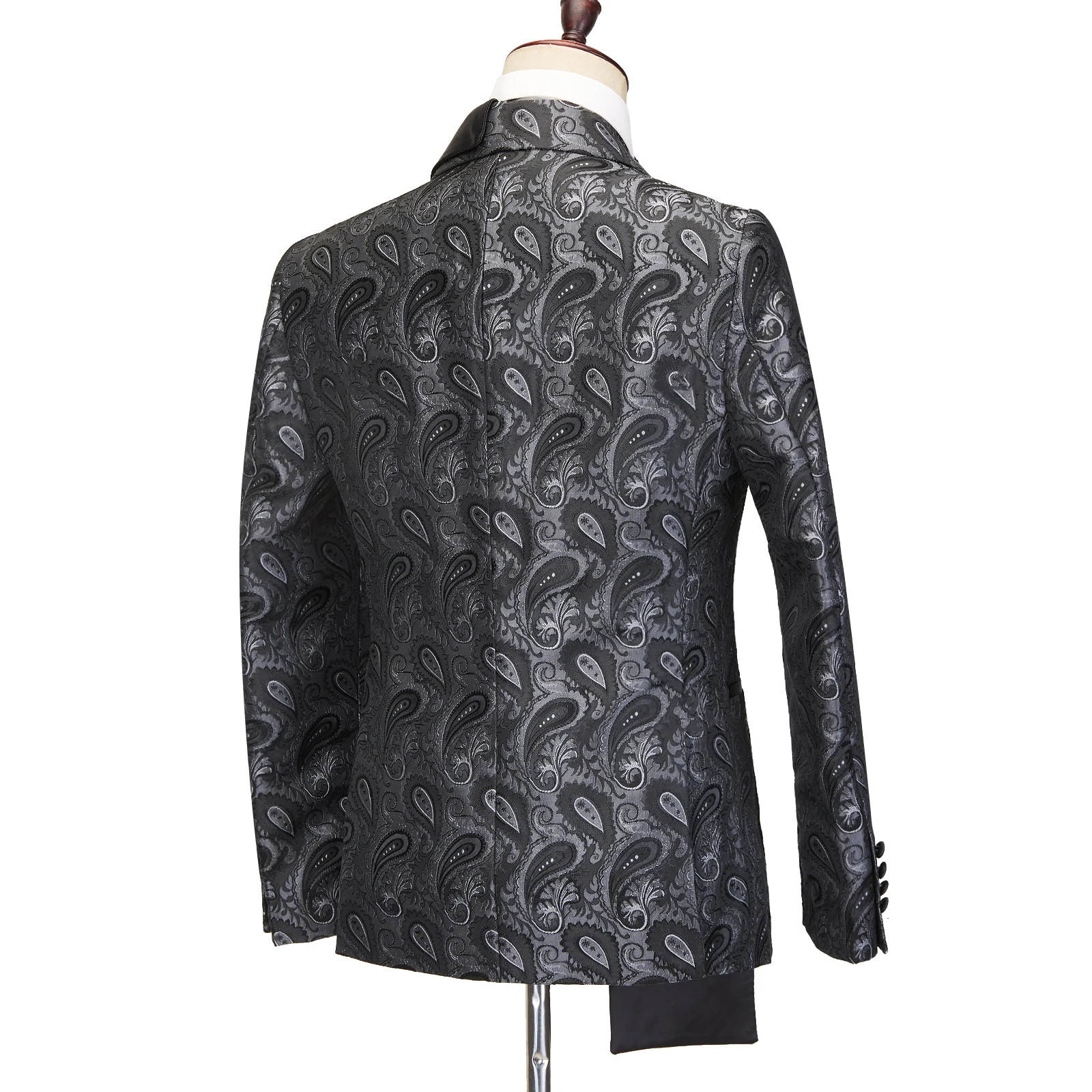 Tailor Made Men Wedding Tuxedos Double Breasted Floral Pattern Pants Suit Prom Wedding Party Costume 2 Pieces