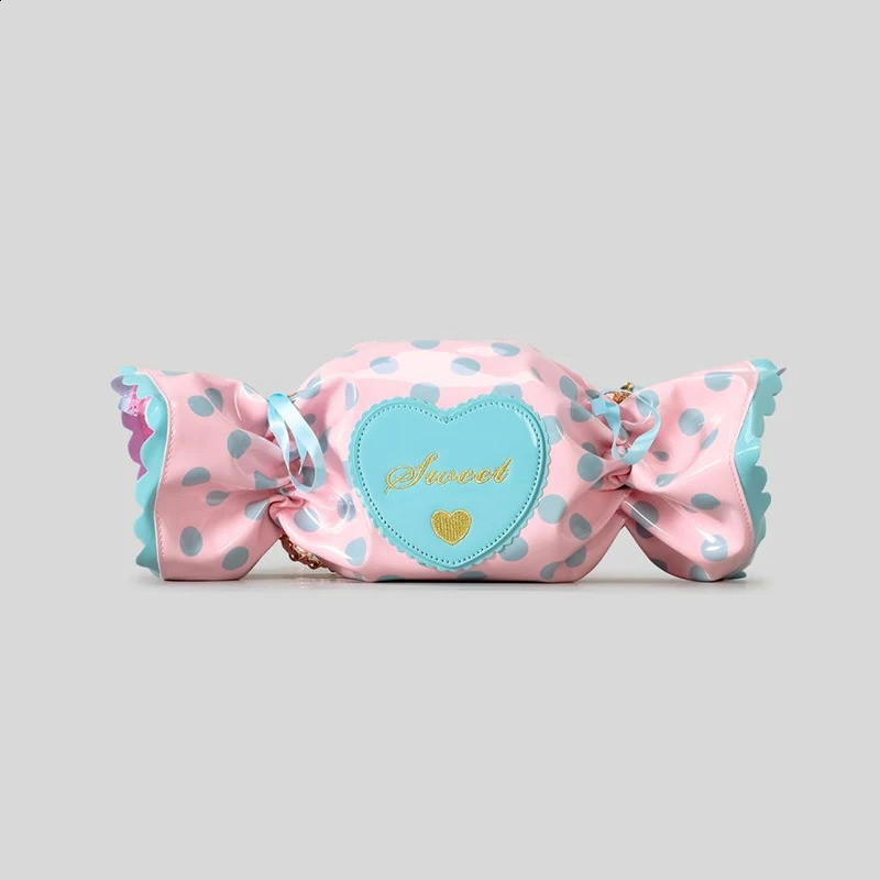 Cute candy female cross body bag creative and interesting shoulder bag colorful PVC bag girl Harajuku love wallet 240907