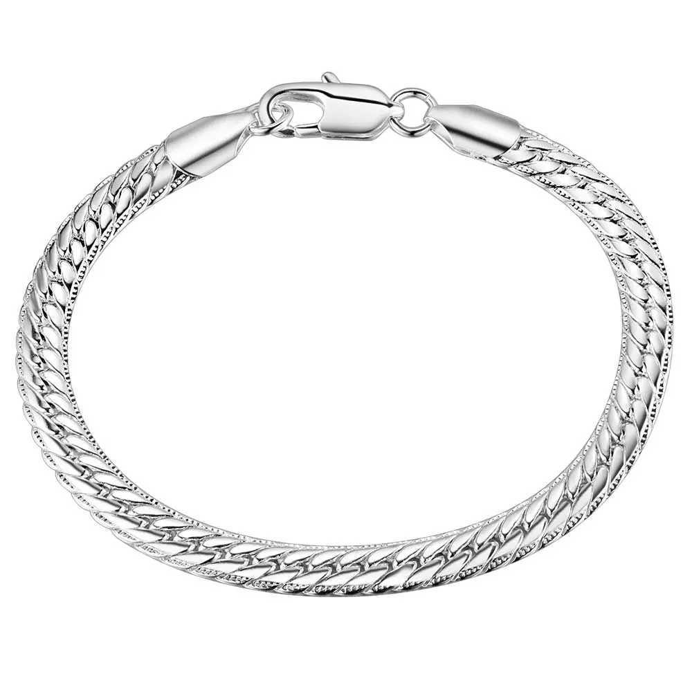 925 Sterling Silver Bracelet 5MM Braided Pattern For Women Men Fashion Chain Wedding Party Engagement Jewelry GiftX240913