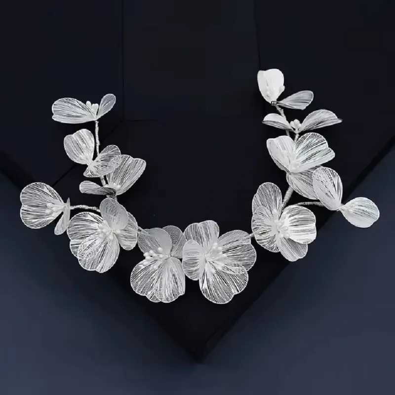 Bridal Wedding Headbands Flower Pearl Hairpin Wedding Hair Accessories for Women Hair Jewelry Bride Headpiece Bridesmaid GiftX240913