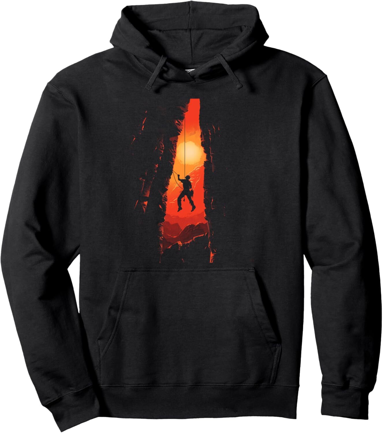 Hoodie for Mens Womens Rock Climbing Climber Mountain Climbing Silhouette Graphic Pullover Hoodie Graphic Hoodies sweatshirt Pullover Long Sleeve