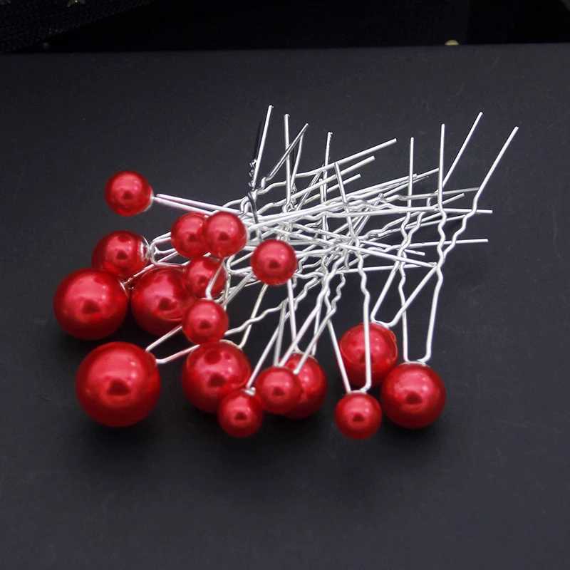 Fashion U-shaped Pin Pink Barrette Clip Hairpins Purple Pearl Bridal Tiara Hair Accessories Wedding Hairstyle Design ToolsX240913