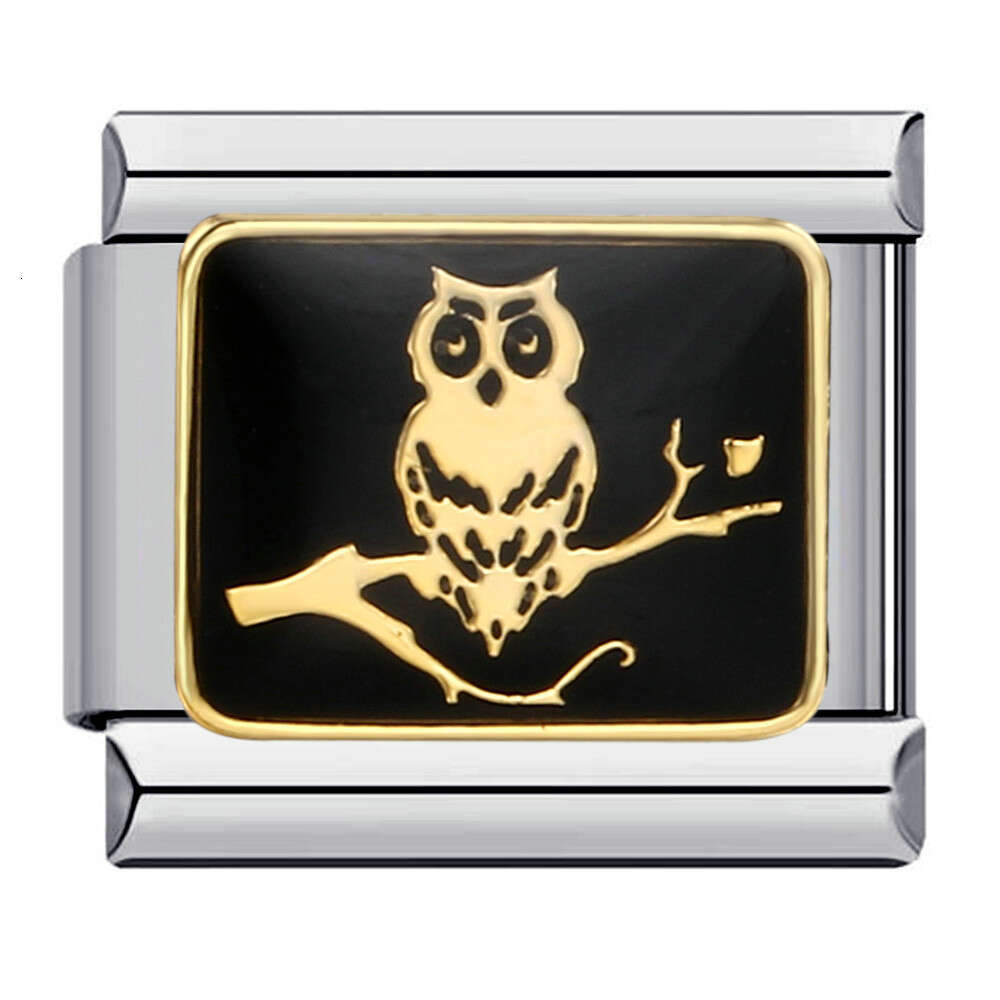 Popular Halloween Bead Bracelet Titanium Steel Welding Enamel Dark Pattern Bead Italian Charm Links Fit 9Mm Bracelet Jewelry DIY Making Gifts