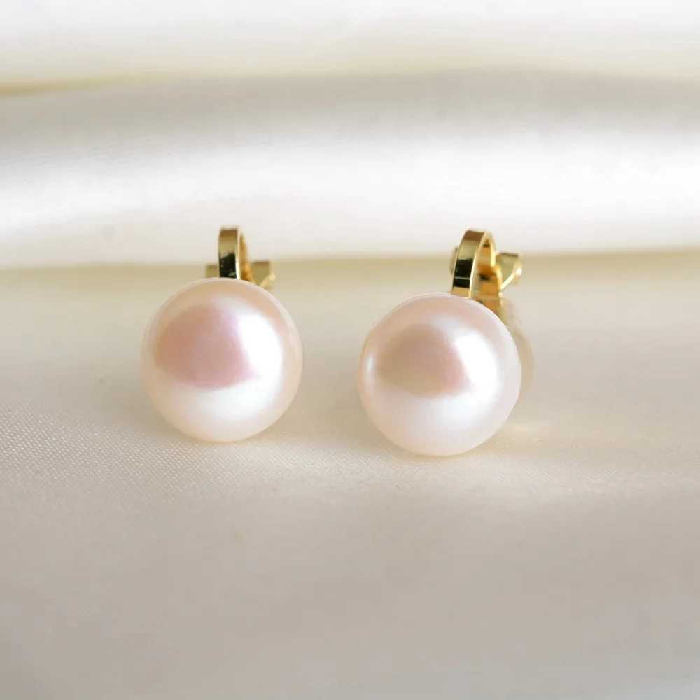 GRACE JUN Top Quality Freshwater Pearls Silver Plated Clip on Earrings for Women Girl Party Wedding Cuff Fake Piercing Ear ClipX240913
