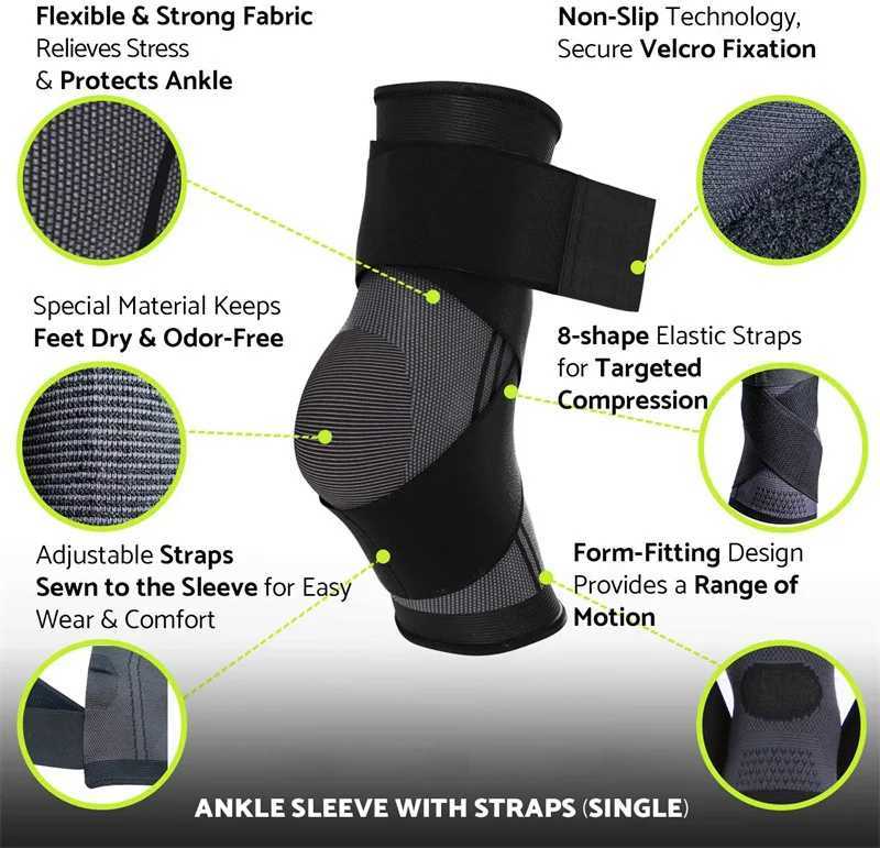 Adjustable Ankle Support Compression Ankle Brace Protector for Running Soccer Basketball Nylon Knitted Gym Bandage Ankle Strap Y240913
