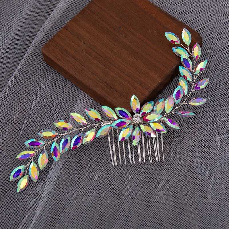 Floralbride Alloy Colorful Clear Opal Crystals Rhinestones Bridal Hair comb Pins Wedding Headpieces Women Girls Hair JewelryX240913