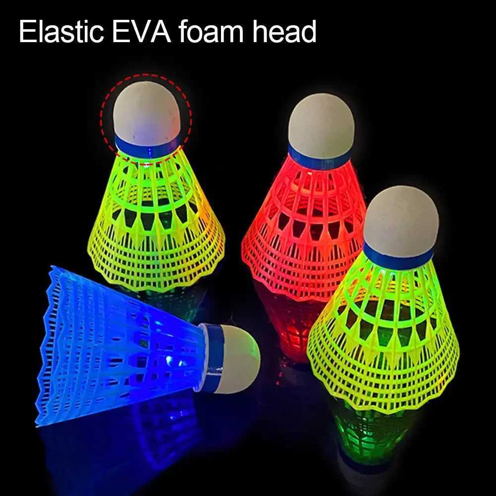 6Pcs LED Badminton Ball Glowing Light Up Plastic Badminton Shuttlecocks Colorful Lighting Balls Sports Training In/Outdoor Game Y240912
