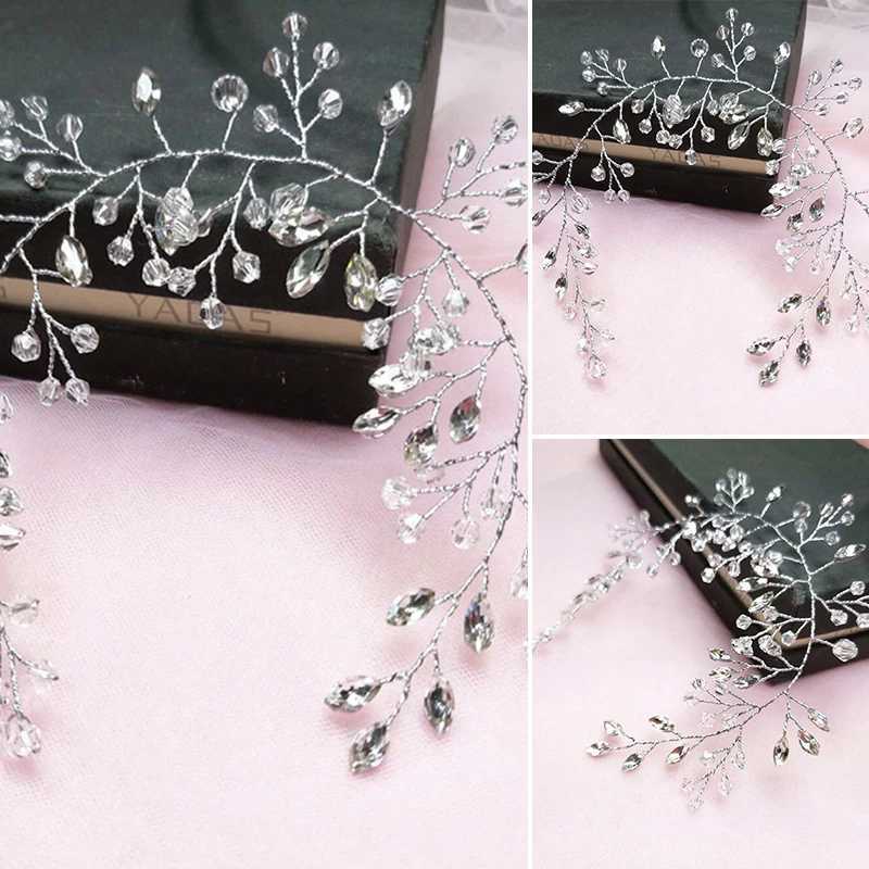 1pcs Women Fashion Elegant Crystal Wedding Bridal Hair Accessories Decorative Hair Jewelry Headband Hair Ornaments HeaddressX240913