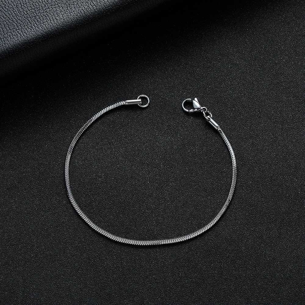 New Arrival Width 2MM 316L Stainless Steel Square Snake Chain Bracelet Fashion Party Gifts Jewelry for Men and Women 18/20CMX240913