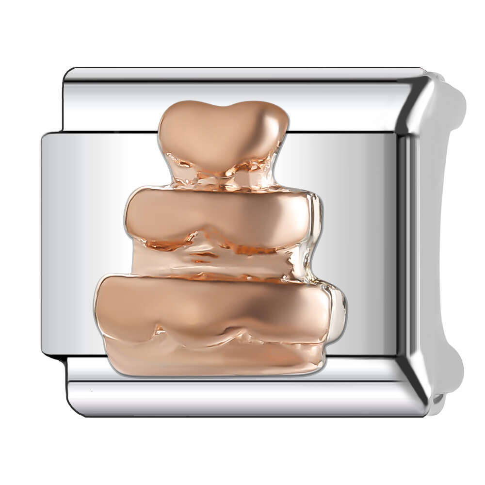 New Women's Gift Rose color heart house Bead Italian Charms Links Bangle Beads Fit 9mm Stainless Steel Bracelet Making DIY For Women Fashion Jewe