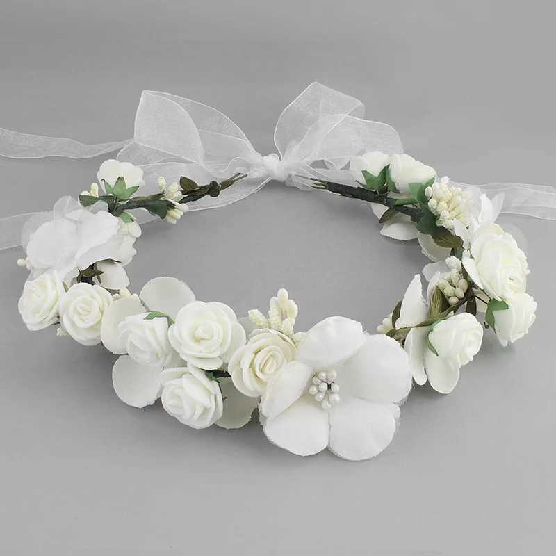 Ladies New Hair Jewelry For Wedding Girls Princess Party Cospaly Headbands Flower Pearl Wreath HeadbandX240913