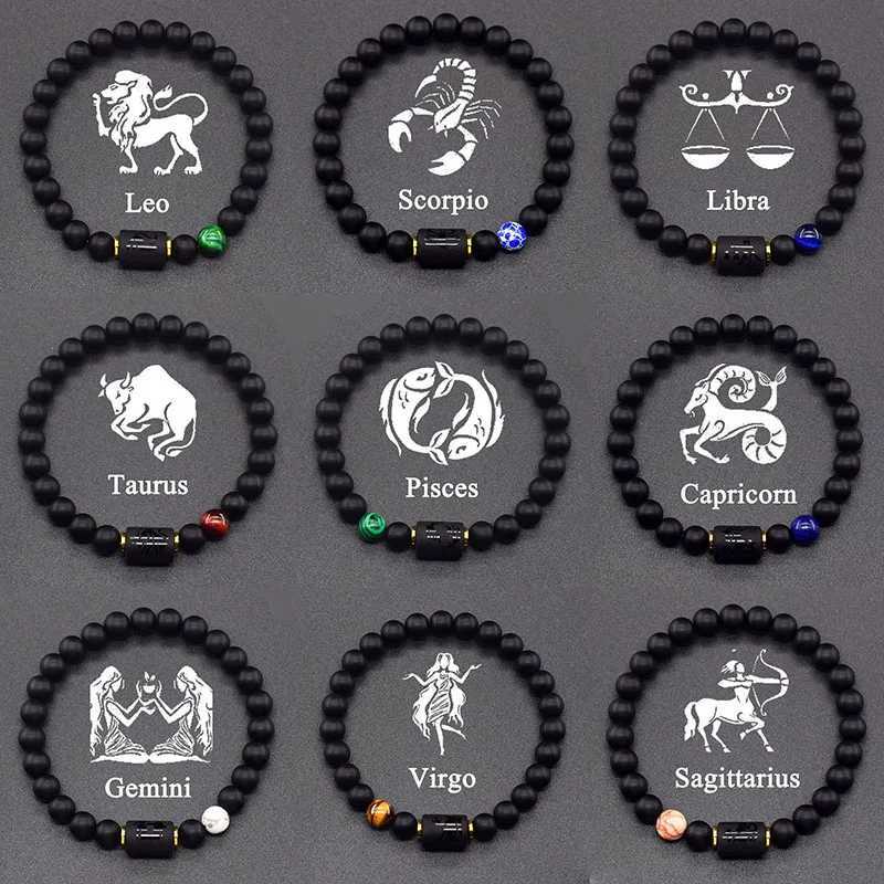 12 Zodiac Signs Bracelet Homme 12 Zodiac Jewelry Women Scorpio Gemini Sagittarius Bracelet Friendship Gift Wholesale W240913