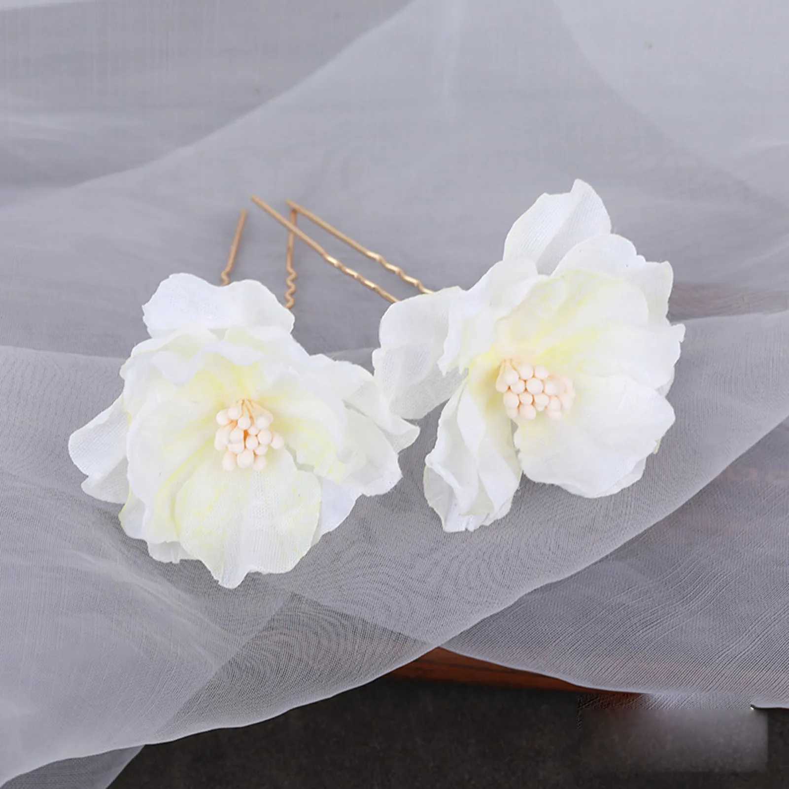 Floral Hairpin Forks Chinese Hanfu Hair Accessories For Women U-shaped Hair Clip Fork Vinatge Wedding Hair Jewelry Retro CrownsX240913