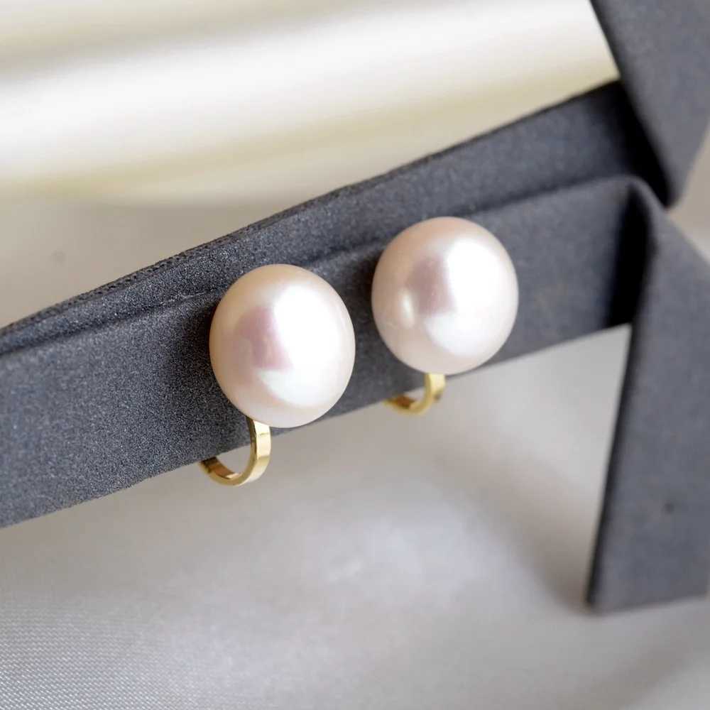 GRACE JUN Top Quality Freshwater Pearls Silver Plated Clip on Earrings for Women Girl Party Wedding Cuff Fake Piercing Ear ClipX240913