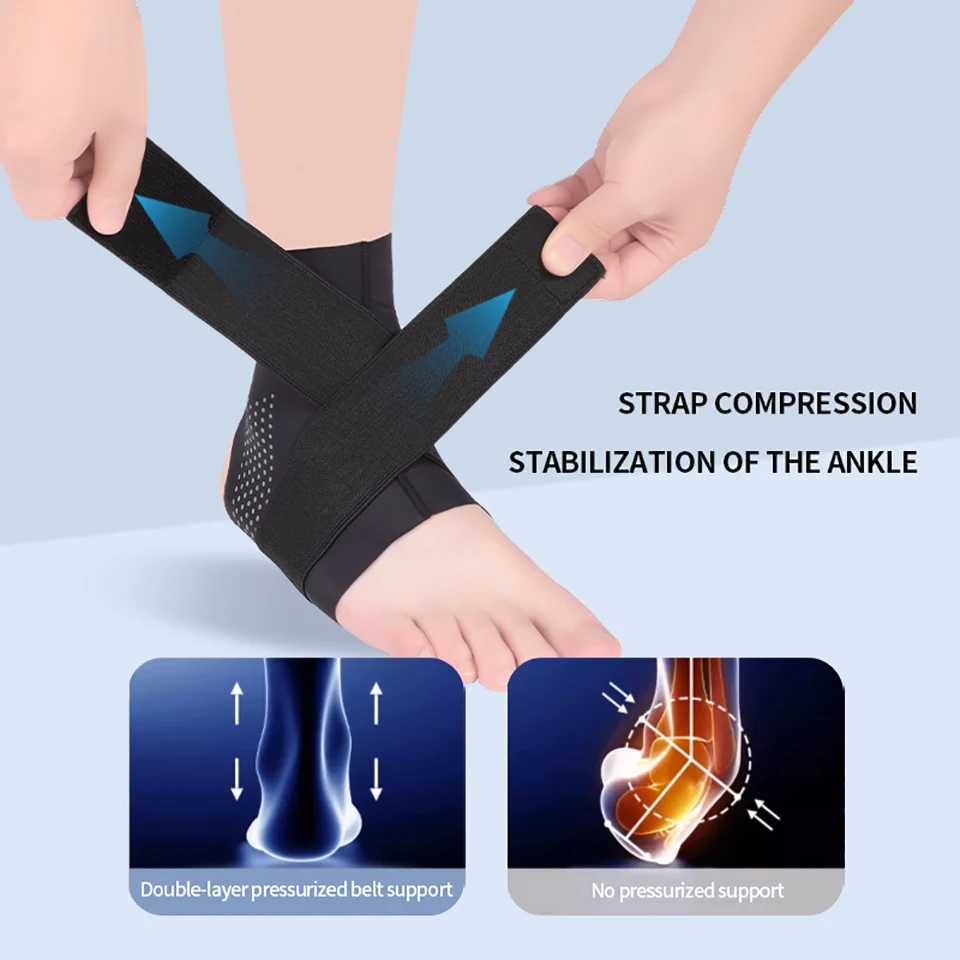 Sport Ankle Stabilizer Brace Compression Ankle Strain Bandages Ankle Support Protector for Basketball Football Fitness Running Y240913