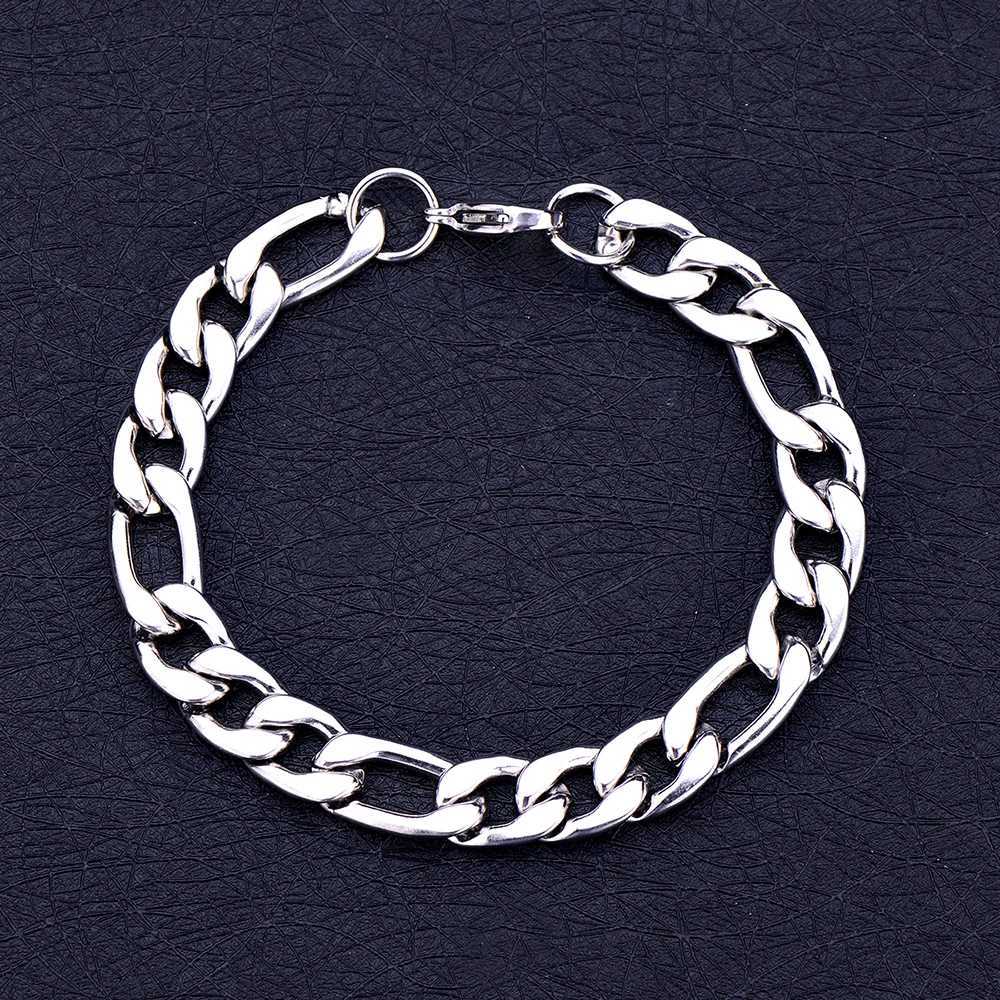 Width 6/8/10MM Mens Stainless Steel Link Chain Bracelet Fashion Hip Hop Rock Style NK Bracelet Party Gift Jewelry Length 20CMX240913