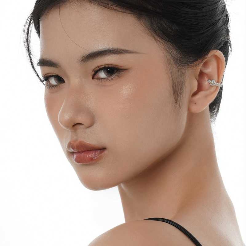 925 Sterling Silver Unique Design Opal Water Drop Ear Cuff Earrings For Women Girl Light Luxury Punk Ear Clip Party Jewelry GiftX240913