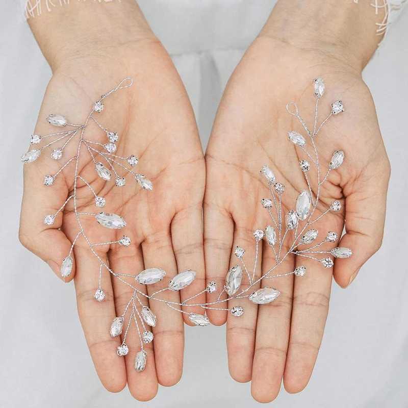 Women Wedding Bridal Hair Accessories for Party Hairband Rhinestone Hair Vine Fashion Hair Jewelry Handmade Prom Hair OrnamentsX240913