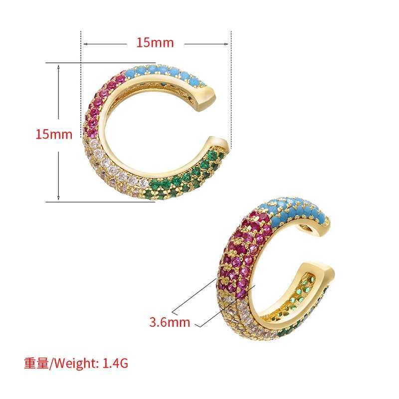 ZHUKOU 1piece 2020 15x15mm CZ Crystal Ear Cuff C Shaped/star shape Ear Clips No Pierced earrings for women Jewellery model VE131X240913