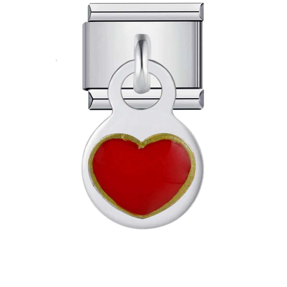 Enamel Love Eye Beads DIY Hook Pendant Bracelet Elastic Splicing Chain Italian Charm Links Stainless Steel Fit 9mm Bracelet Jewelry DIY Making Gifts