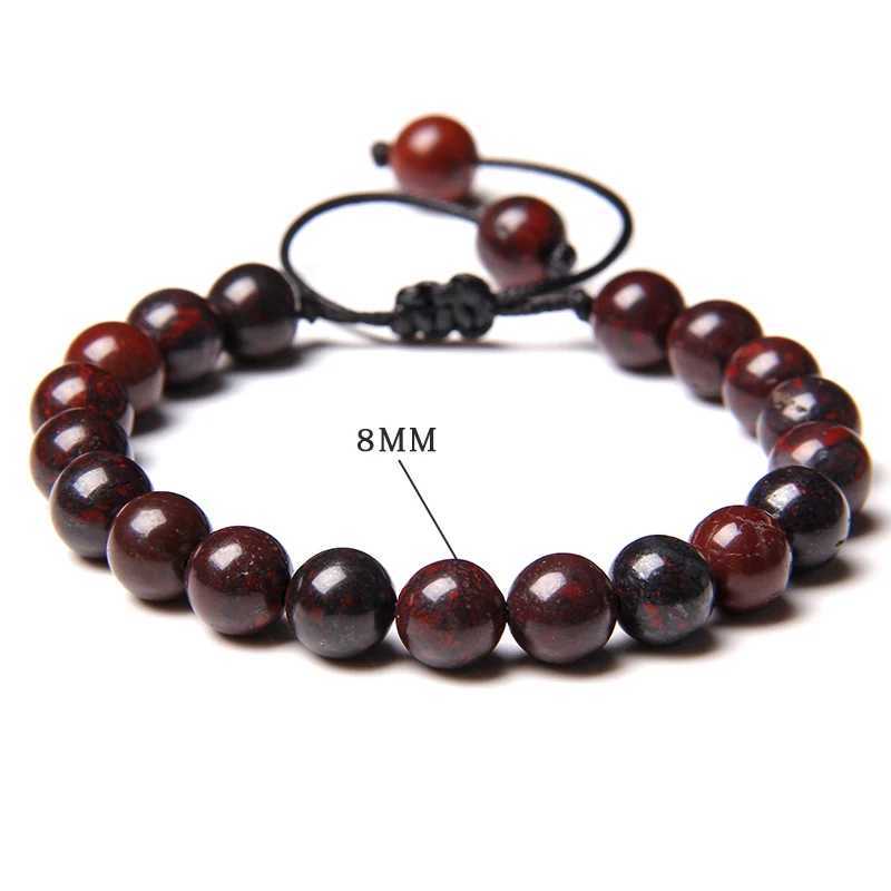 8MM Stone Bead Braided Bracelet Minimalist Natural Carnegie Agate Jade Gem Womens Bracelet Womens Treatment Jewelry Gift W240913