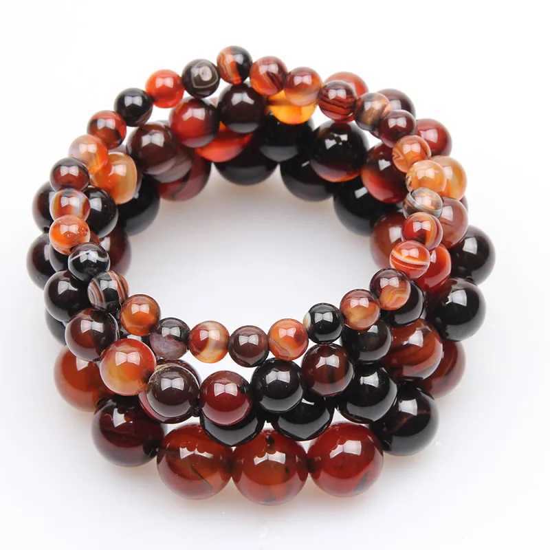 Natural stone bead dreamy striped agate charm bracelet for fashionable round lace Canelian bracelet womens yoga wristband gift W240913