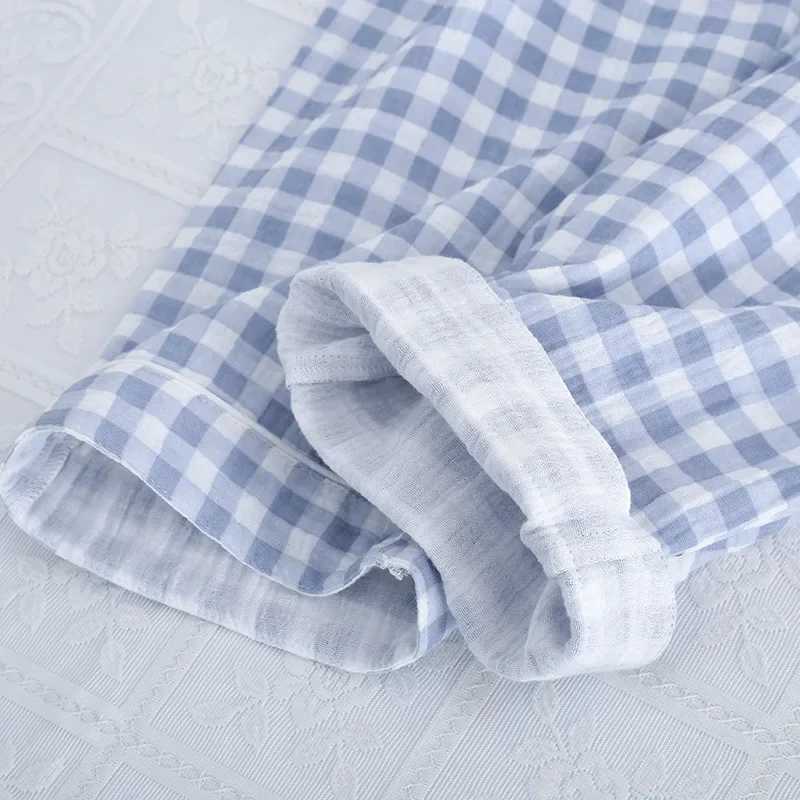 Mens Pajamas Can Be Worn Outside Spring and Autumn Thin 100% Cotton Long-sleeved Trousers Plaid Simple Homewear Men Pyjama Set Y240913