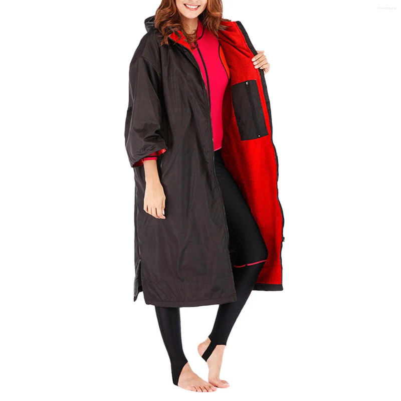 Waterproof Surf Changing Robe | Fleece Ed Warm Dry Oversized Poncho For Swimming, Surfing, Beach